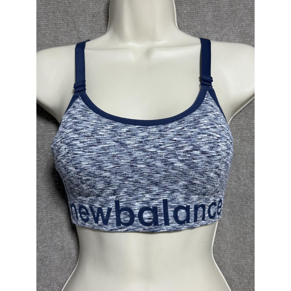 New Balance‎ Sports Bra Womens Medium Blue Criss Cross Cami Activewear Yoga Gym
